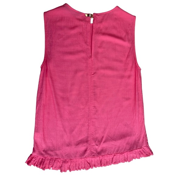 Zara Woman Pink Coral Sleeveless Ruffle Hem Blouse Top - Small - Picture 3 of 11
